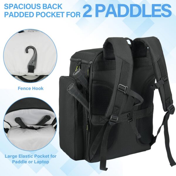 Pickleball Bag for Men and Women, Pickleball Backpack Fits 4 Paddles, Pickleball Equipment Bag with Shoe Compartment