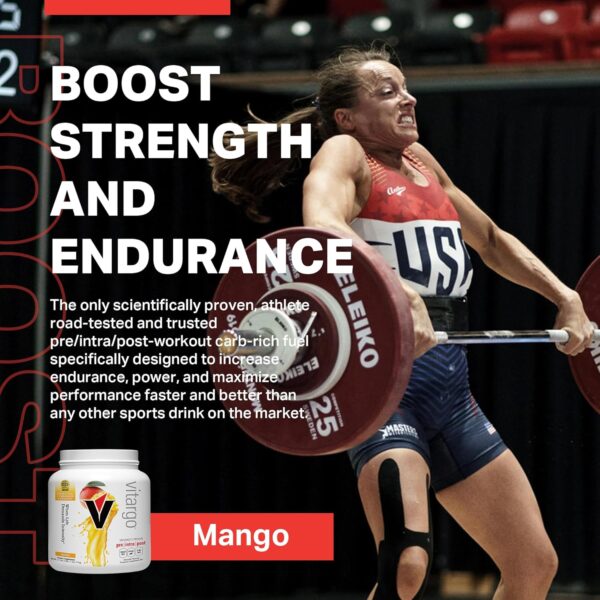 Vitargo Carbohydrate Powder | Feed Muscle Glycogen 2X Faster | 1 LB Mango Pre Workout & Post Workout Recovery Powder| Carb Supplement for Recovery, Endurance, Gain Muscle Mass