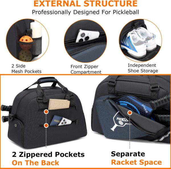 Pickleball Bags for Men & Women Pickleball Tote Bag Sports Duffle Bag w/Shoe Compartment for Paddle Racquet & Accessories