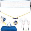 Triumph Sports Multi-Sport Versatile Combo Outdoor Game Net Set Includes Volleyball, Badminton, and Pickleball, Blue (35-7510-2)