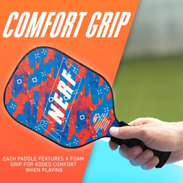 NERF Tabletop Pickleball Set - Mini Tabletop Pickleball Game - Retractable Net Up to 5 Feet - Fits Most Tables
