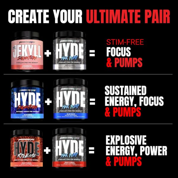 PROSUPPS Mr. Hyde Max Pump Pre Workout Powder - Stim-Free Preworkout Supports Blood Flow, Muscle Volume & Endurance - Caffeine-Free Nitric Oxide Gym & Fitness Supplements (Blue Razz, 20 Servings)