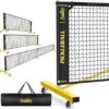 Pickleball Set with Net, Portable 3-in-1 Pickle Ball Net with Wheels, 6FT/11FT/22FT Pickleball Net with Carry Bag, Designed for All Weather Conditions Steady Metal Frame for Outdoor Indoor Driveway