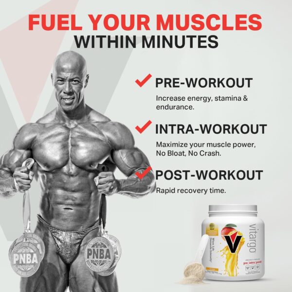 Vitargo Carbohydrate Powder | Feed Muscle Glycogen 2X Faster | 1 LB Mango Pre Workout & Post Workout Recovery Powder| Carb Supplement for Recovery, Endurance, Gain Muscle Mass