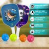 Kids Pickleball Paddles (Set of 2), Child Size Paddles, Lightweight Honeycomb Core, Fiberglass Strike Face, 2 Youth Rackets with 4 Balls and Premium Zipper Bag