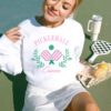 Olive Loves Apple Pickleball Queen Sweatshirt for Women and Teens Cozy Pickleball-Inspired Pullover