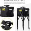 Franklin Sports Portable Pickleball Hopper + Carry Bag - (100) Ball Pickleball Caddy + Travel Basket with Wheels - Easy Storage + Transportation to Court - Easy Assembly + Durable Construction