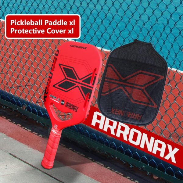 Pickleball Paddles, Carbon Fiber Pickleball Paddle with Paddles Cover, Thermoformed Pickleball Paddles, Aerodynamic Openpickleball Paddle, Pickle Ball Pellet Painted Edgeless Style, (Rose red)