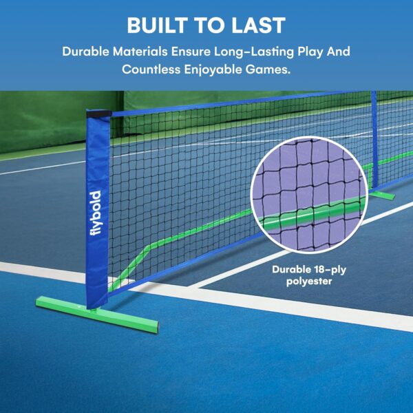 flybold Pickleball Net Set – Lightweight Metal Frame, Easy Setup with Carrying Bag for Indoor & Outdoor Play