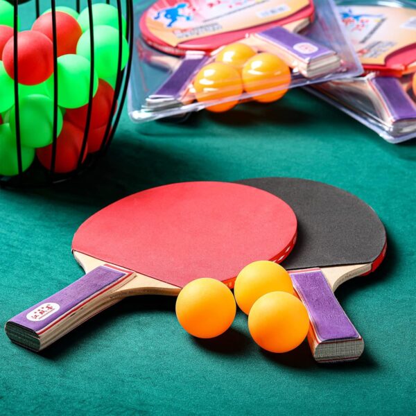 Outus 4 Pack Portable Table Tennis Set Table Tennis Paddle Kit 8 Table Tennis Paddles and 12 Balls Table Tennis Racket Player Set for Starter Indoor Outdoor