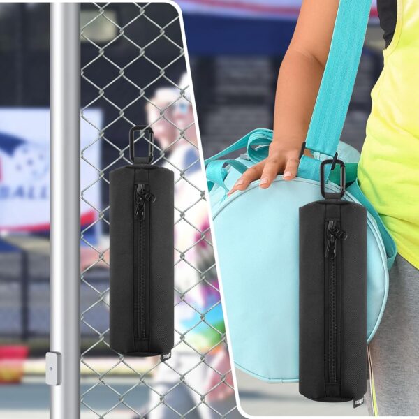Cosmos Pickleball Ball Holder, Portable Carrying Storage Bag with Hook, Travel Accessory Pouch Holds 3 Pickleball Balls