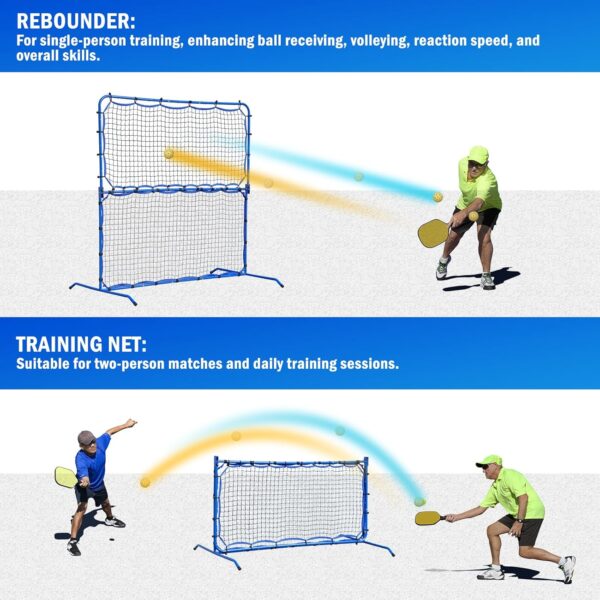 6FT Mini Pickleball Practice Net, Rebounder for Dink Volley Solo Training, Small Pickleball Net for Competitive Game, Freely Convertible Setup for Outdoor Driveway Backyard and Indoor Garage