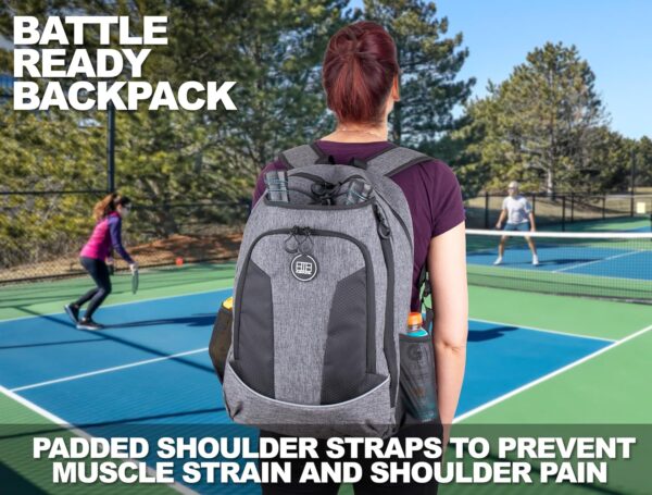 Flight Level Pickleball Backpack - Pickleball Bag for Men and Women - Fits 4 Paddles - Shoe Compartment, Fence Hook, Storage Pockets for Water Bottles, Pickleballs, Clothing, Racquet/Paddle Storage