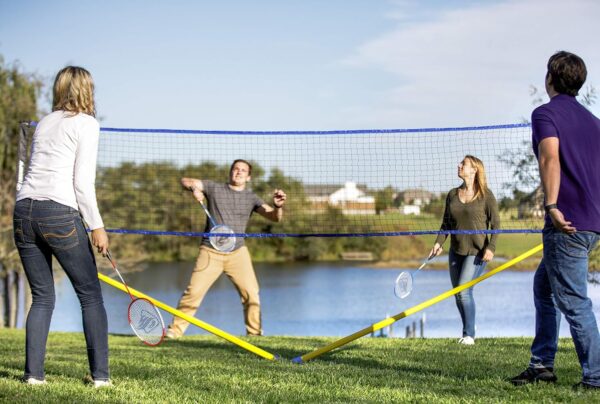 Triumph Sports Multi-Sport Versatile Combo Outdoor Game Net Set Includes Volleyball, Badminton, and Pickleball, Blue (35-7510-2)