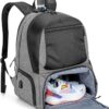 DSLEAF Tennis Backpack for 2 Rackets, Tennis Bag for Men/Women with Separate Shoe Space Hold A Pair of Shoes Up to US Mens 12and Multi-Pockets for Accessories