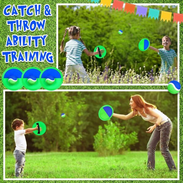 Vinsot Toss and Catch Game Set 40 Paddles 20 Balls Beach Yard Family Outdoor Sports Games Toss and Catch Set with Paddles Ball Nylon
