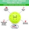 GoSports Pickleball Sets - Classic, Retro, Steel Blue, or Yellow - Includes 4 Paddles, 4 Regulation Pickleballs and Carry Case