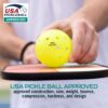 Orca 6 Pack Pickleballs Indoor or Outdoor, USAPA Approved Official Size Crack-Resistant Balls, with 1-Year No-Crack Warranty Perfect for Tournaments