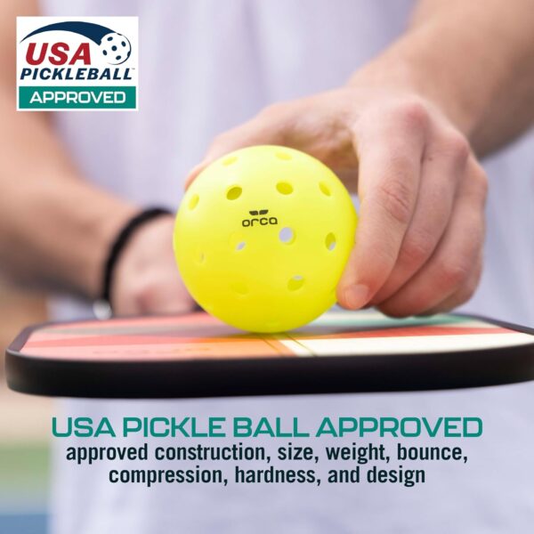 Orca 6 Pack Pickleballs Indoor or Outdoor, USAPA Approved Official Size Crack-Resistant Balls, with 1-Year No-Crack Warranty Perfect for Tournaments