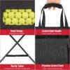 Pickleball Tennis Ball Hopper Tennis Basket Foldable Pickleball Ball Holder Caddy with Wheels Removable Bag Portable Tennis Ball Picker Cart Holds 170 Tennis Balls or 140 Pickleballs