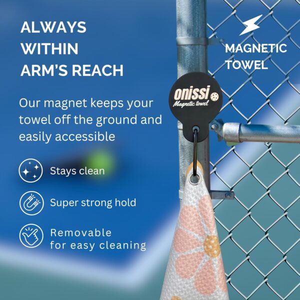 ONISSI Magnetic Pickleball Towel with Clip | Microfiber Sweat Towels for Men and Women | Trendy Accessories and Gifts for Pickleball Lovers