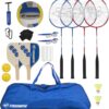 Triumph Sports Multi-Sport Versatile Combo Outdoor Game Net Set Includes Volleyball, Badminton, and Pickleball, Blue (35-7510-2)