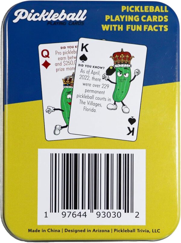 Pickleball Playing Cards with Fun Facts: Standard 52 Card Deck, Great Gift for All Ages 96+ (Unisex, Green)