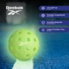 Reebok - LED Pickleball Set for 2, Includes 2 Fiberglass Paddles with 5" Cushion Grip and 2 Light-Up Balls, Perfect for Night Play (Red)