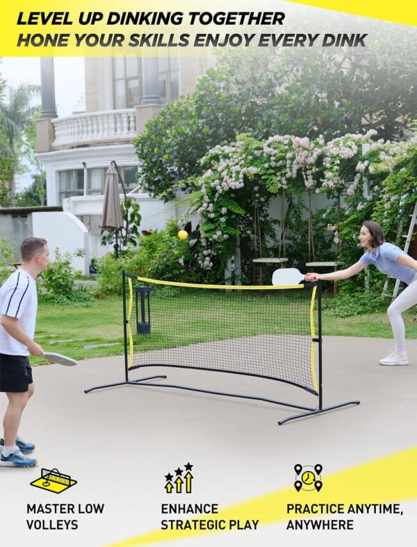 Pickleball Net with Practice Rebounder: 6ft Wide Pickleball Trainer - Practice Rebounder for Solo and Dink Pickle Ball Training