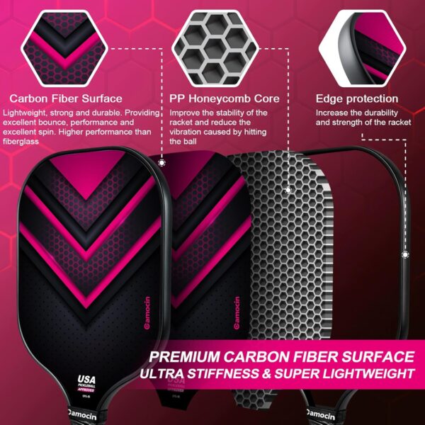 Pickleball Paddles Set of 1 | 2 | 4, USAPA Approved Fiberglass | Carbon Fiber Pickleball Set with Pickle Ball Rackets, Balls and Pickleball Bag, Lightweight Pickle Ball Paddle Set for Men and Women