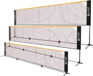 Portable Tennis Net,Stainless Steel Poles Badminton Net Set Adjustable Height Nylon Net with Carry Bag, for Kids Volleyball, Pickleball,Soccer, Indoor, Outdoor Court, Backyard, Beach, Driveway
