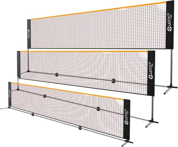 Portable Tennis Net,Stainless Steel Poles Badminton Net Set Adjustable Height Nylon Net with Carry Bag, for Kids Volleyball, Pickleball,Soccer, Indoor, Outdoor Court, Backyard, Beach, Driveway