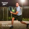 Reebok - LED Pickleball Set for 2, Includes 2 Fiberglass Paddles with 5" Cushion Grip and 2 Light-Up Balls, Perfect for Night Play (Red)