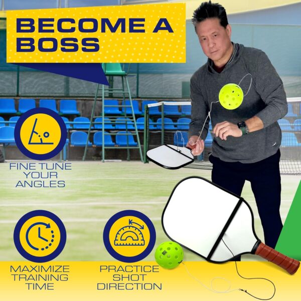 BOSS Pickleball Trainer Ball with String - Pickleball Rebounder for Dink Practice & Hand Eye Coordination