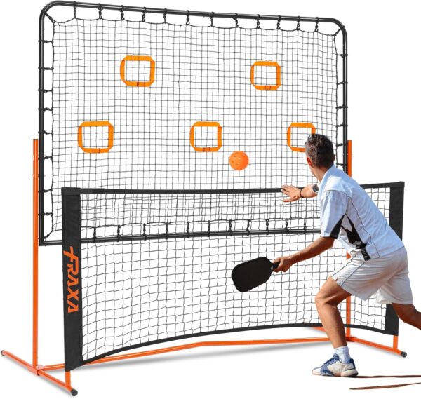 Fraxa Pickleball Rebounder Training Equipment - Pickleball Net for Solo Practice Drives Dinks Volley Accuracy - Portable for Outdoor Driveway Backyard Indoor Garage