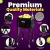 Tennis Ball Cart | Pickleball Ball Hopper | 150 Ball Capacity | Multiple Storage Pockets | Carrying Bag | Sturdy Pickleball Cart with Wheels | Ball Caddy for Practice & Training