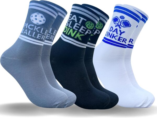 The Original 3 Pack Pickleball Socks Size 8-13 - Perfect Gifts For Pickleball Lovers and Accessories Pickle Ball Players Men and Women Outdoor Indoor Gift Accessory