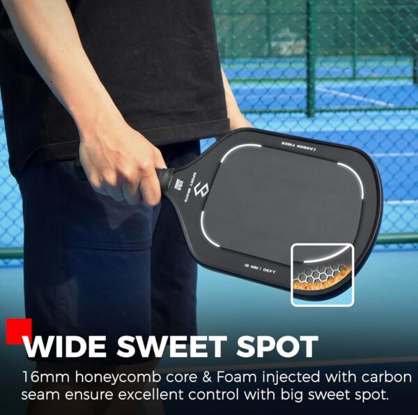 Pickleball Paddles T700 Raw Carbon Fiber Set of 2 High Grade Professional Pickleball Paddles 16mm Honeycomb USAPA Approved