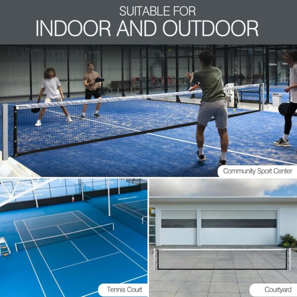 Pro Pickleball Net Portable with Wheels – 22ft Heavy Duty Pickleball Net System with Sturdy Aluminum Frame for Outdoor & Indoor – Nylon Net & Carrying Bag for Pickleball, Tennis, Badminton