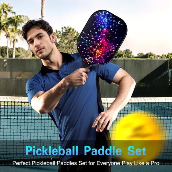 Pickleball Paddles Set Fiberglass Surface Pickleball-Paddles with Pickle Ball Rackets ​for Men Women
