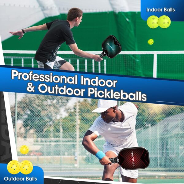 USAPA Approved Carbon Fiber Pickleball Paddle Set of 2, Lightweight Graphite Pickleball Rackets for Men & Women