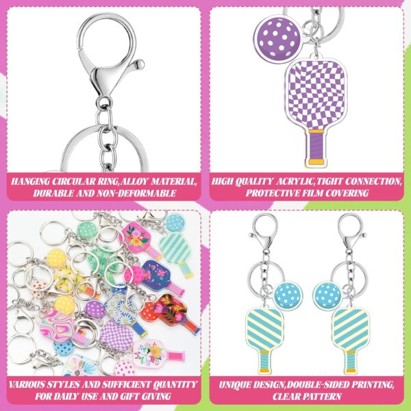 Sureio 24 Pcs Dinkball Keychain for Women Dinkball Party Favors Sports Aesthetic Key Fob Funny Acrylic Keychain Gift for Dink Sport Lover