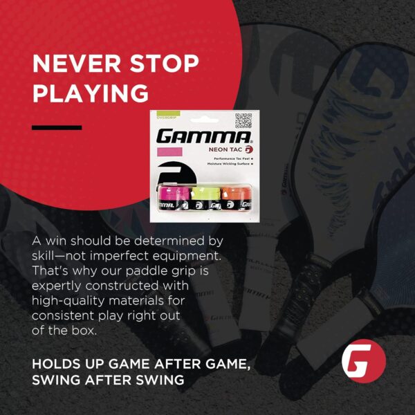GAMMA Sports Neon Tac, Neon Dri, Neon Safari Tennis Over Grip, High Performance, Badminton, Pickleball, Racquet Sports OG, Moisture Wicking Surface