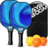 Pickleball Paddles Set of 2 or 4, USAPA Approved Pickleball Paddles Set with 4 Pickleball Balls and Pickleball Carry Bag, Fiberglass Pickle Ball Rackets 2 Pack Gifts for Beginners&Pros