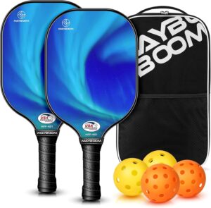 Pickleball Paddles Set of 2 or 4, USAPA Approved Pickleball Paddles Set with 4 Pickleball Balls and Pickleball Carry Bag, Fiberglass Pickle Ball Rackets 2 Pack Gifts for Beginners&Pros