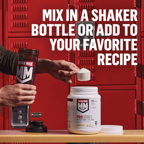 Muscle Milk Pro Series Protein Powder Supplement, Intense Vanilla, 5 Pound, 28 Servings, 50g Protein, 3g Sugar, 20 Vitamins & Minerals, NSF Certified for Sport, Workout Recovery, Packaging May Vary