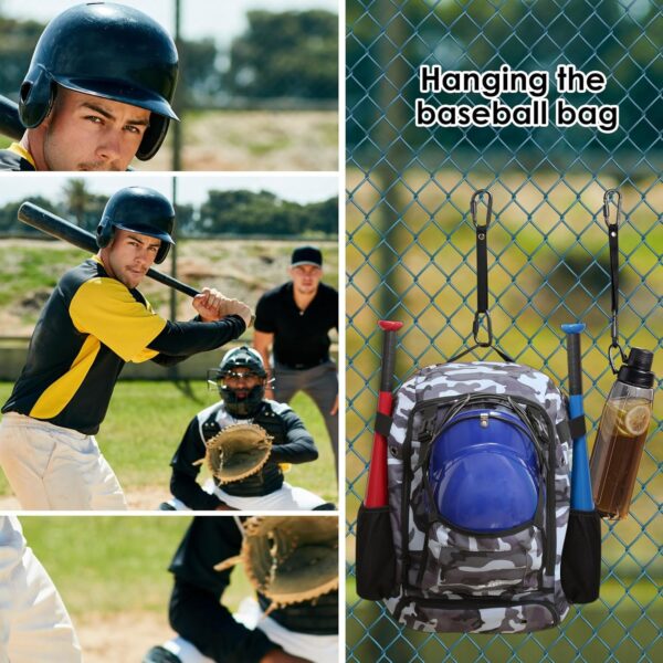 Fence Hooks for Pickleball Bag Hanging Basketball Baseball Tennis Bags and Water Bottle (Black 2)