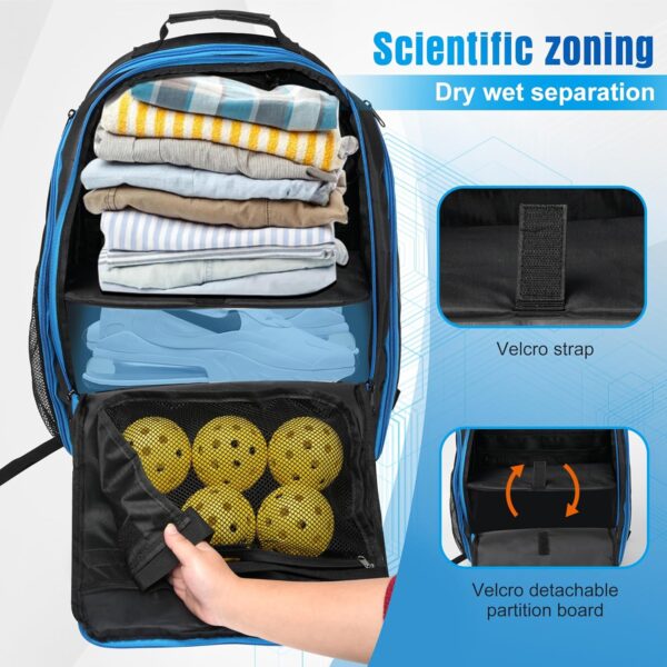 Pickleball Backpack - Large Paddle Bag Fits 4 Paddles, Extra Pockets & Ventilated Shoe Compartment, Colorful