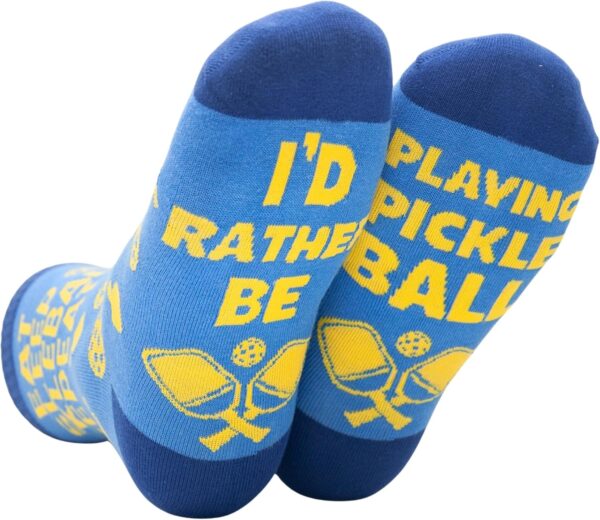 InnoBeta Funny Pickleball Gifts: One Size Crew Socks, I'd Rather Be Playing