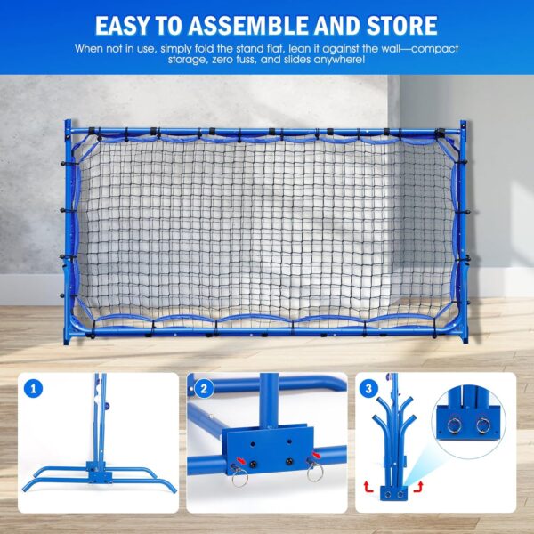 Pickleball Practice Net, Rebounder for Dink Volley Solo Training, Mini Small Pickleball Net for Competitive Game, Portable Convertible Setup for Outdoor Driveway Backyard, Easy Store for Indoor Garage